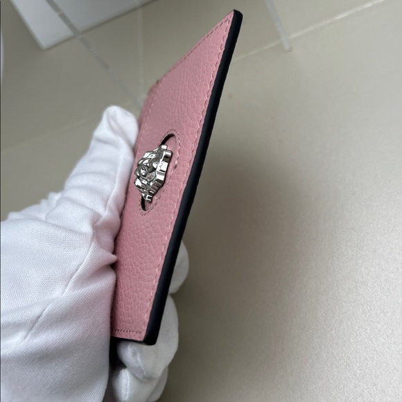 Versace Medusa Head Pink Leather Card Holder NWOT $275 Retail w/COA No Box/Dust - Picture 10 of 17
